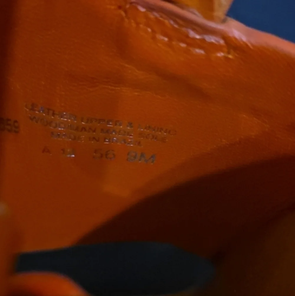 Tory Burch Womens Orange Gold  Leather Wooden Wedge Sandals Size 9 Boho TN Vols - Picture 12 of 13